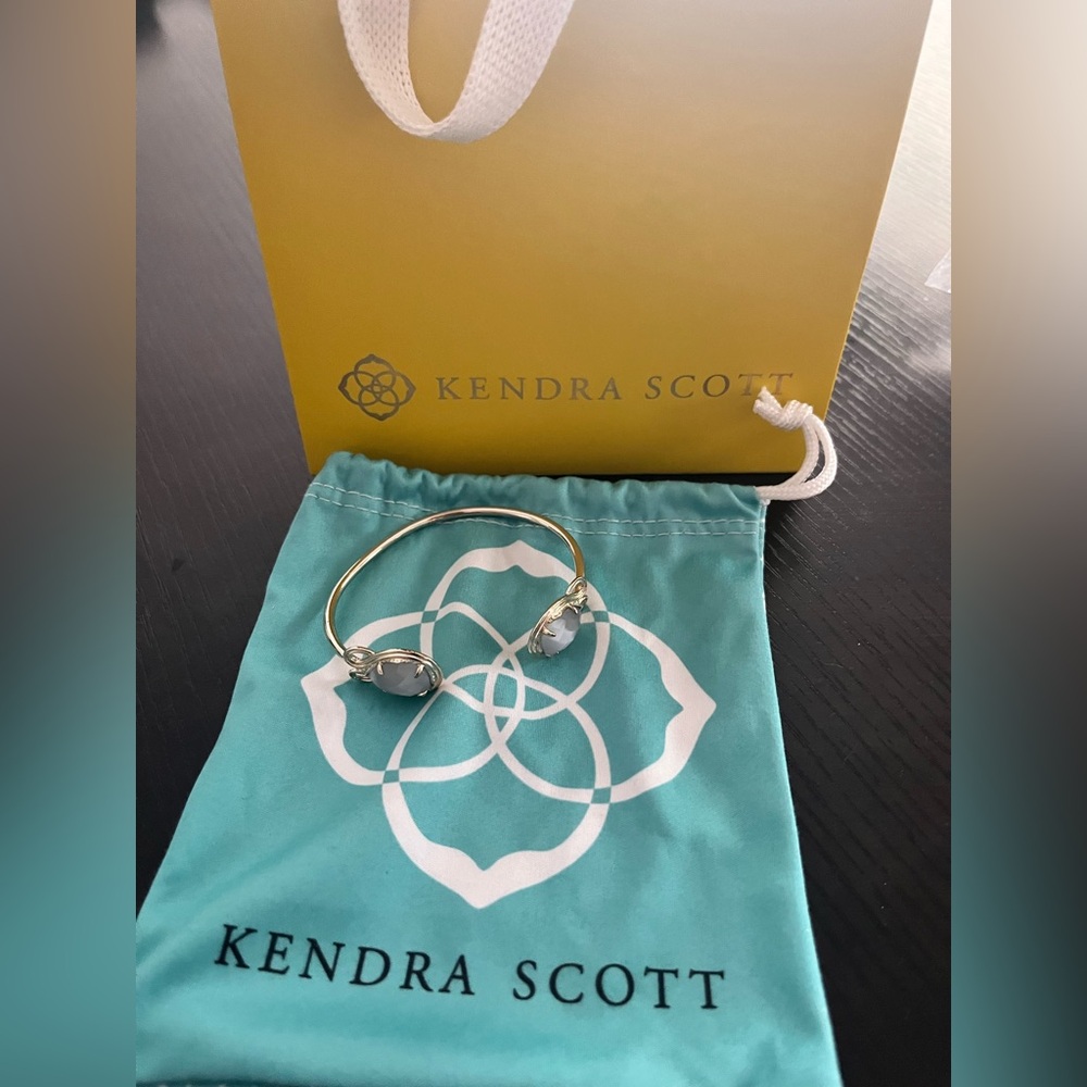Kendra Scott Gold Bracelet with blue Stones